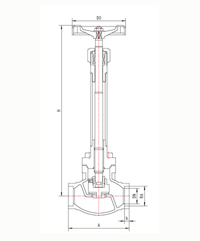 dj61f-300lb低温长轴截止阀（sw）