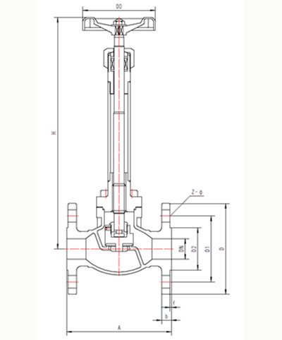 dj41f-150lb低温长轴截止阀